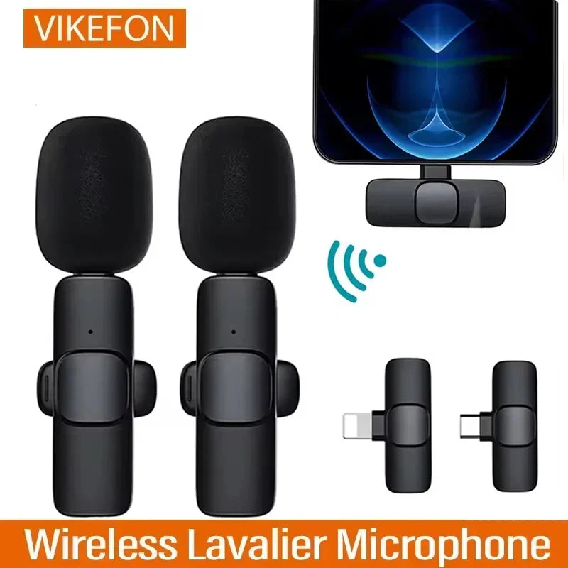 VIKEFON Microphone Wireless Lavalier for Live Streaming/YouTube/TikTok/Facebook Live Noise Reduction Mic For iPhone/Android